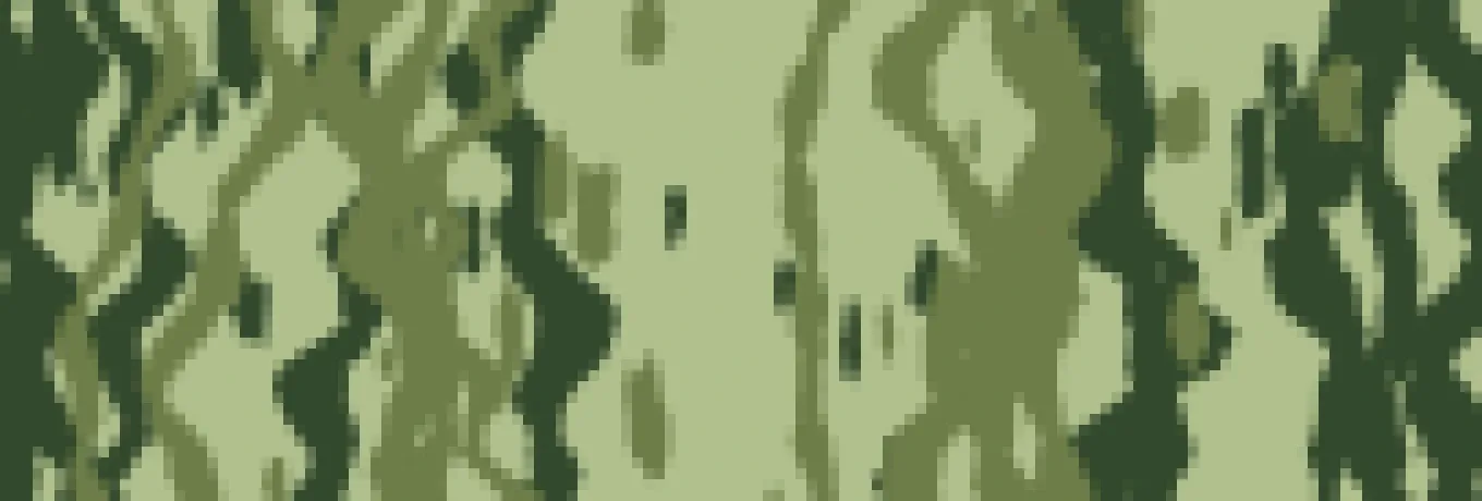 Amostra do lagarto pixelado: faixas verticais verdes decompostas em blocos quadrados